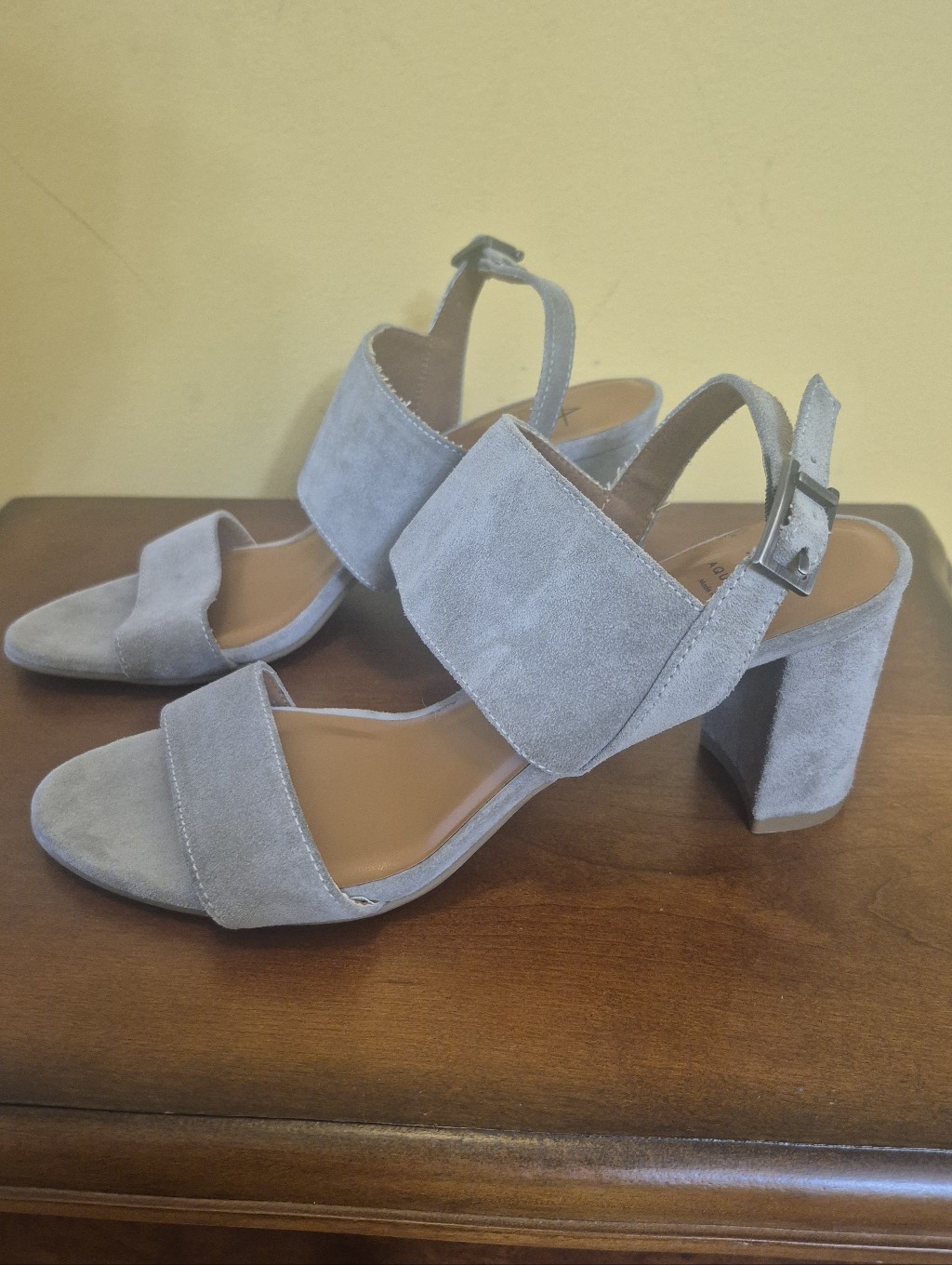 Aquatalia Made In Italy Shana Suede Sling-Back Buckle Open Toe Sandals(7.5)